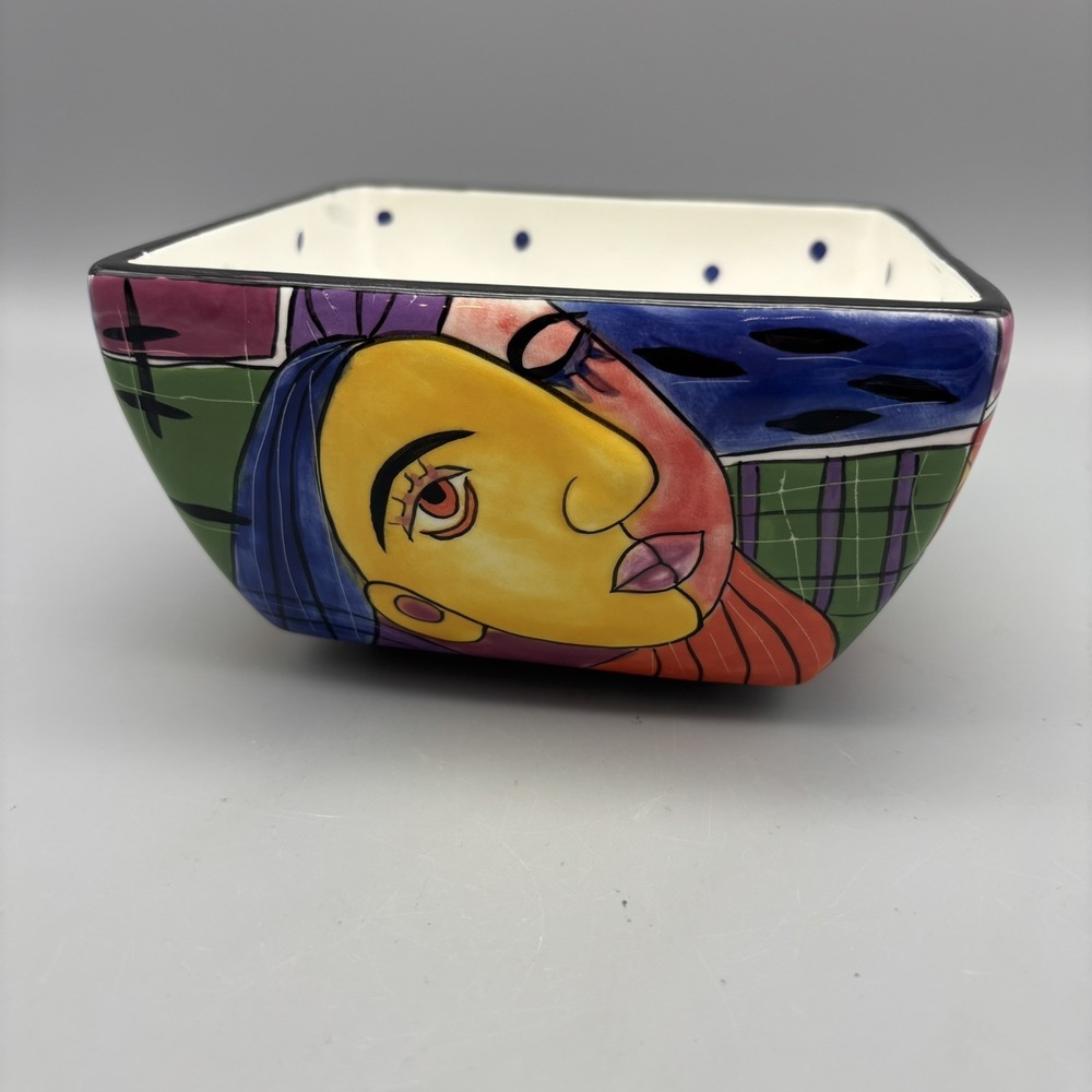 Muzeum Picasso Medium‎ Bowl 6 1/4"x 6 1/4 Art Collectors Bright Colors